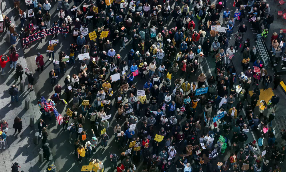 Crowds gather for anti-Trump ‘No Kings’ protests across US