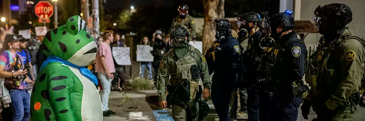 'I Am Worried About My Community,' Says Frog Who Daily Confronts Federal Agents in Portland