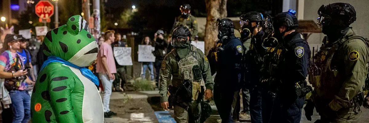 An Inflatable Frog Is the Hero the Anti-Trump Resistance Needs